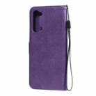 For Oppo Reno3 5G / Find X2 Lite Solid Color Horizontal Flip Protective Leather Case with Holder & Card Slots & Wallet & Photo Frame & Lanyard(Purple) - 3