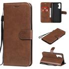 For Oppo Reno3 5G / Find X2 Lite Solid Color Horizontal Flip Protective Leather Case with Holder & Card Slots & Wallet & Photo Frame & Lanyard(Brown) - 1