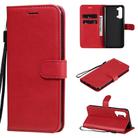 For Oppo Reno3 5G / Find X2 Lite Solid Color Horizontal Flip Protective Leather Case with Holder & Card Slots & Wallet & Photo Frame & Lanyard(Red) - 1
