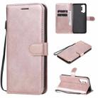 For Oppo Reno3 5G / Find X2 Lite Solid Color Horizontal Flip Protective Leather Case with Holder & Card Slots & Wallet & Photo Frame & Lanyard(Rose Gold) - 1