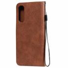 For Oppo Reno3 Pro 4G Solid Color Horizontal Flip Protective Leather Case with Holder & Card Slots & Wallet & Photo Frame & Lanyard(Brown) - 3