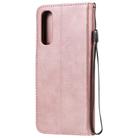 For Oppo Reno3 Pro 4G Solid Color Horizontal Flip Protective Leather Case with Holder & Card Slots & Wallet & Photo Frame & Lanyard(Rose Gold) - 3