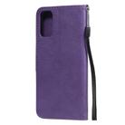 For Oppo Reno4 5G Solid Color Horizontal Flip Protective Leather Case with Holder & Card Slots & Wallet & Photo Frame & Lanyard(Purple) - 3