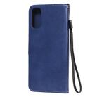 For Oppo Reno4 5G Solid Color Horizontal Flip Protective Leather Case with Holder & Card Slots & Wallet & Photo Frame & Lanyard(Blue) - 3