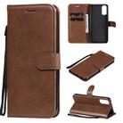 For Oppo Reno4 5G Solid Color Horizontal Flip Protective Leather Case with Holder & Card Slots & Wallet & Photo Frame & Lanyard(Brown) - 1