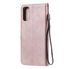 For Oppo Reno4 5G Solid Color Horizontal Flip Protective Leather Case with Holder & Card Slots & Wallet & Photo Frame & Lanyard(Rose Gold) - 3