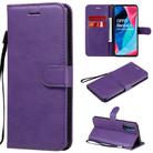 For Oppo Reno4 Pro 5G Solid Color Horizontal Flip Protective Leather Case with Holder & Card Slots & Wallet & Photo Frame & Lanyard(Purple) - 1