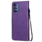 For Oppo Reno4 Pro 5G Solid Color Horizontal Flip Protective Leather Case with Holder & Card Slots & Wallet & Photo Frame & Lanyard(Purple) - 3