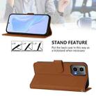 For Motorola Moto G34 5G / G45 5G Skin Feel Solid Color Leather Phone Case with Lanyard(Brown) - 3