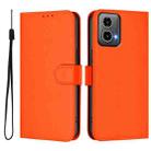 For Motorola Moto G34 5G / G45 5G Skin Feel Solid Color Leather Phone Case with Lanyard(Orange) - 2