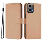 For Motorola Moto G34 5G / G45 5G Skin Feel Solid Color Leather Phone Case with Lanyard(Nude) - 2