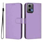 For Motorola Moto G34 5G / G45 5G Skin Feel Solid Color Leather Phone Case with Lanyard(Lavender Purple) - 2