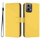 For Motorola Moto G34 5G / G45 5G Skin Feel Solid Color Leather Phone Case with Lanyard(Lemon Yellow) - 2