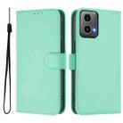 For Motorola Moto G34 5G / G45 5G Skin Feel Solid Color Leather Phone Case with Lanyard(Mint Green) - 2