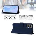 For Motorola Moto G34 5G / G45 5G Skin Feel Solid Color Leather Phone Case with Lanyard(Navy Blue) - 3