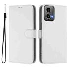 For Motorola Moto G34 5G / G45 5G Skin Feel Solid Color Leather Phone Case with Lanyard(White) - 2