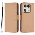 For Motorola Edge 50 5G Global Skin Feel Solid Color Leather Phone Case with Lanyard(Nude) - 2