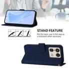 For Motorola Edge 50 5G Global Skin Feel Solid Color Leather Phone Case with Lanyard(Navy Blue) - 3