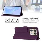 For Motorola Edge 50 5G Global Skin Feel Solid Color Leather Phone Case with Lanyard(Violet) - 3