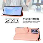 For Motorola Moto E14 / G04 4G Skin Feel Solid Color Leather Phone Case with Lanyard(Pink) - 3