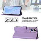 For Motorola Moto E14 / G04 4G Skin Feel Solid Color Leather Phone Case with Lanyard(Lavender Purple) - 3