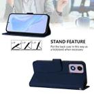 For Motorola Moto E14 / G04 4G Skin Feel Solid Color Leather Phone Case with Lanyard(Navy Blue) - 3