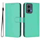 For Motorola Edge 5G 2024 Skin Feel Solid Color Leather Phone Case with Lanyard(Green) - 2