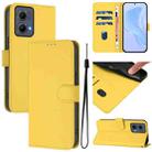 For Motorola Edge 5G 2024 Skin Feel Solid Color Leather Phone Case with Lanyard(Lemon Yellow) - 1