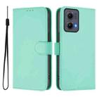 For Motorola Edge 5G 2024 Skin Feel Solid Color Leather Phone Case with Lanyard(Mint Green) - 2