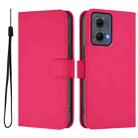 For Motorola Edge 5G 2024 Skin Feel Solid Color Leather Phone Case with Lanyard(Rose Red) - 2