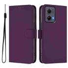 For Motorola Edge 5G 2024 Skin Feel Solid Color Leather Phone Case with Lanyard(Violet) - 2