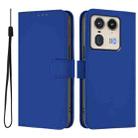 For Motorola Edge 50 Ultra / X50 Ultra Skin Feel Solid Color Leather Phone Case with Lanyard(Dark Blue) - 2