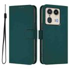 For Motorola Edge 50 Ultra / X50 Ultra Skin Feel Solid Color Leather Phone Case with Lanyard(Dark Green) - 2