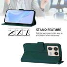 For Motorola Edge 50 Ultra / X50 Ultra Skin Feel Solid Color Leather Phone Case with Lanyard(Dark Green) - 3