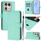 For Motorola Edge 50 Ultra / X50 Ultra Skin Feel Solid Color Leather Phone Case with Lanyard(Mint Green) - 1