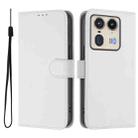 For Motorola Edge 50 Ultra / X50 Ultra Skin Feel Solid Color Leather Phone Case with Lanyard(White) - 2