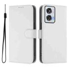 For Motorola Edge 50 Fusion Skin Feel Solid Color Leather Phone Case with Lanyard(White) - 2