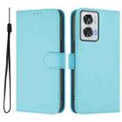 For Motorola Edge 50 Fusion Skin Feel Solid Color Leather Phone Case with Lanyard(Sky Blue) - 2