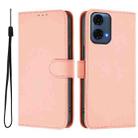 For Motorola Moto G24 Power 4G India Skin Feel Solid Color Leather Phone Case with Lanyard(Pink) - 2