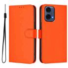 For Motorola Moto G24 Power 4G India Skin Feel Solid Color Leather Phone Case with Lanyard(Orange) - 2