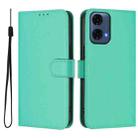 For Motorola Moto G24 Power 4G India Skin Feel Solid Color Leather Phone Case with Lanyard(Green) - 2