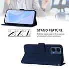 For Motorola Moto G24 Power 4G India Skin Feel Solid Color Leather Phone Case with Lanyard(Navy Blue) - 3