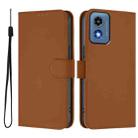 For Motorola Moto G Play 5G 2024 Global Skin Feel Solid Color Leather Phone Case with Lanyard(Brown) - 2