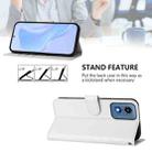 For Motorola Moto G Play 5G 2024 Global Skin Feel Solid Color Leather Phone Case with Lanyard(White) - 3