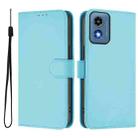 For Motorola Moto G Play 5G 2024 Global Skin Feel Solid Color Leather Phone Case with Lanyard(Sky Blue) - 2