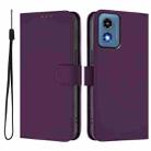 For Motorola Moto G Play 5G 2024 Global Skin Feel Solid Color Leather Phone Case with Lanyard(Violet) - 2