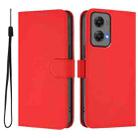 For Motorola Moto G Stylus 5G 2024 Skin Feel Solid Color Leather Phone Case with Lanyard(Red) - 2