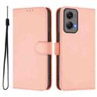 For Motorola Moto G Stylus 5G 2024 Skin Feel Solid Color Leather Phone Case with Lanyard(Pink) - 2