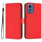 For Motorola Moto G Play 4G 2024 Global Skin Feel Solid Color Leather Phone Case with Lanyard(Red) - 2