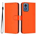 For Motorola Moto G Play 4G 2024 Global Skin Feel Solid Color Leather Phone Case with Lanyard(Orange) - 2